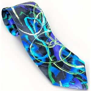 Garcia Last Birthday Collection #71 Abstract Brushstroke Black Teal Purple Green